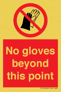 No gloves beyond this point
